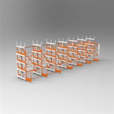 Ausfahrbares Kragarmregal für 12 m Profil